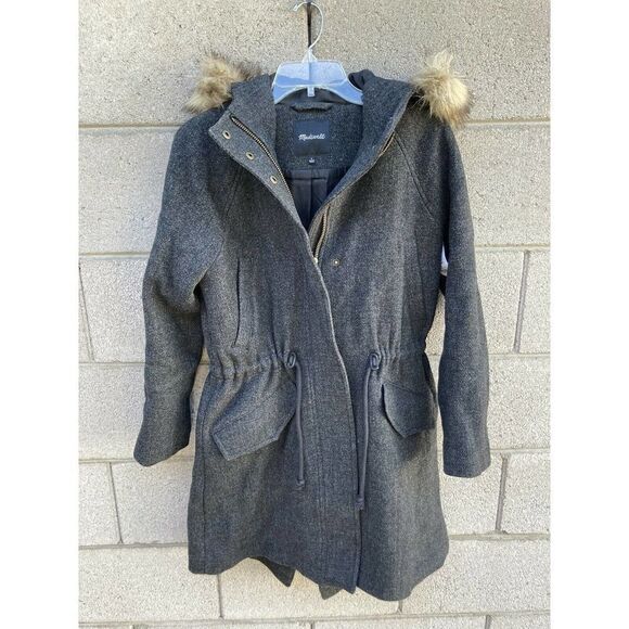 New Madewell Vancouver Wool Blend Parka Coat Small - Picture 1 of 4